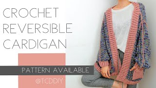 How to Crochet Reversible Cardigan CLASSIC  Tutorial DIY [upl. by Hetty]