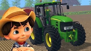 John Deere tractor  Tractor video for kids  Cartoon [upl. by Annoel]