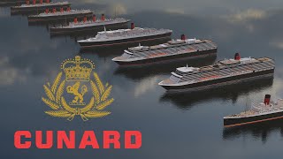 CUNARD Fleet Length Comparison 3D [upl. by Gerrie347]