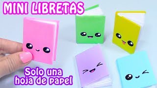 DIY MINI LIBRETAS CON SOLO UNA HOJA DE PAPEL [upl. by Nyltiak]