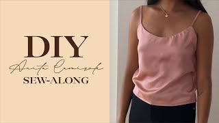 DIY Satin Camisole Top  Anita Camisole Pattern Sewalong Tutorial [upl. by Alessig306]