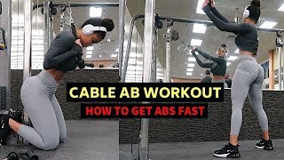 INTENSE CABLE ONLY AB WORKOUT  GET ABS FAST [upl. by Kristel]