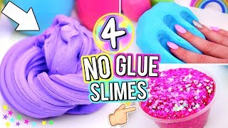 4 Easy DIY Slimes WITHOUT GLUE How To Make The BEST SLIME WITH NO GLUE [upl. by Chappy]