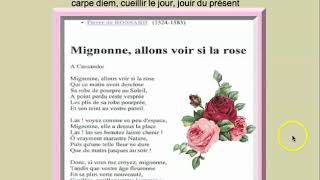 Ronsard Mignonne allons voir si la rose [upl. by Arretahs]