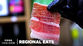 Why Spanish Iberian Ham Is The Worlds Most Expensive Cured Meat  Regional Eats [upl. by Buford]