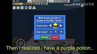 Donating Purple Potion to Wind Shrine  Bee Swarm Simulator [upl. by Netram]