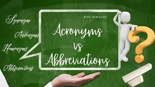 ACRONYMS VS ABBREVIATIONS  Definition amp Examples [upl. by Quick762]