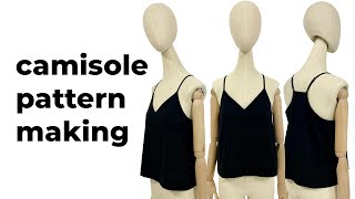 CAMISOLE PATTERNMAKING TUTORIAL  CAMI TOP PATTERN  LA MODÉLISTE [upl. by Annawot607]