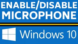 How to Enable  Disable Microphone in Windows 10  Turn On  Off Mic [upl. by Onivla]