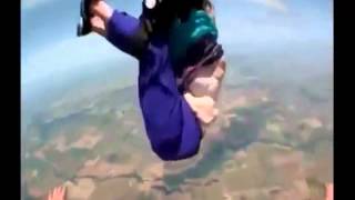 Skydiving Gone Bad  Grandma Falls Out of Tandem Harness [upl. by Sirovat]