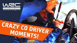 WRC Top 10 CRAZY CoDriver Moments Funny rally onboard compilation about rally co drivers [upl. by Ewer]