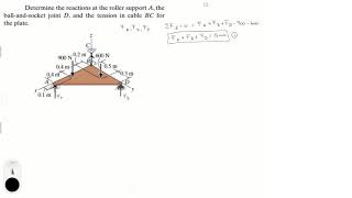 Determine the reactions at A D and cable BC [upl. by Atikim190]