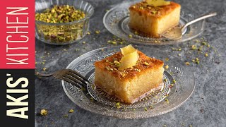 Greek Semolina Cake Ravani  Akis Petretzikis [upl. by Mackenzie]