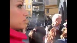 Albano reagisce uno scherzo e schiaffeggia una donna [upl. by Latsirhc]