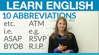 Learn English 10 abbreviations you should know [upl. by Elnukeda]