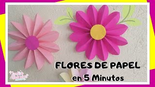 Como hacer FLORES DE PAPEL fáciles En Menos de 5 MINUTOS [upl. by Havener]