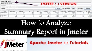 Jmeter Tutorial  How to Analyze Summary Report in Jmeter [upl. by Conley]