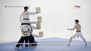 Horizontal Spinning Kick Breaking  720° Spinning Kick Quadruple Breaking [upl. by Manella]