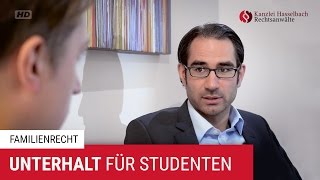 Unterhalt für Studenten Wer zahlt das Studium  Kanzlei Hasselbach [upl. by Stander448]