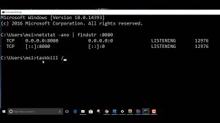 Kill Process running on port 8080 on windows [upl. by Peisch798]