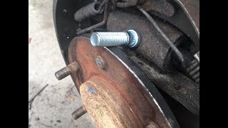 Broken Wheel Stud Replacement  So Easy A Kid Does it [upl. by Akirdnuhs707]