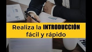 CÓMO HACER LA INTRODUCCIÓN DE UN TRABAJO DE INVESTIGACIÓN [upl. by Leduar695]