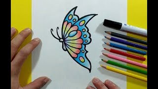 Como dibujar una mariposa paso a paso 17  How to draw a butterfly 17 [upl. by Ley878]