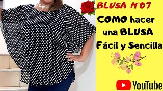 COMO HACER UNA BLUSA FÁCIL Y BONITA  PASO A PASO [upl. by Hnah]