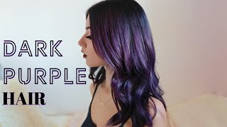 HOW TO DARK PURPLE HAIR DYEING At home [upl. by Branen371]