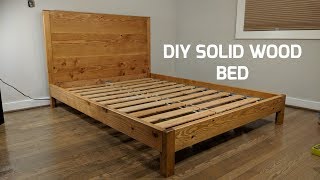 DIY Solid Wood Bed  NATHAN BUILDS [upl. by Eednil]