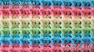 HOW to CROCHET WAFFLE STITCH  Stitchorama by Naztazia [upl. by Omidyar]