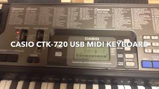 Casio CTK720 USB Midi Music Keyboard  61 Key Piano  1990’s [upl. by Ileana]