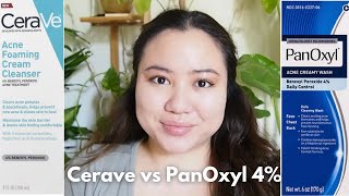 PanOxyl vs Cerave Benzoyl Peroxide 4 Cleanser [upl. by Ahsienor]