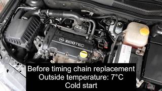 OPEL ASTRA H 14 Z14XEP TIMING CHAIN REPLACEMENT BEFOREAFTER [upl. by Mada598]