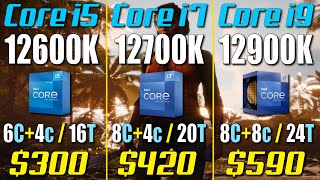 i512600K vs i712700K vs i912900K  Gaming Benchmark [upl. by Arocet]