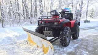 ATV Snow Plow Moose Plow and Honda 450 Foreman [upl. by Schoenberg725]