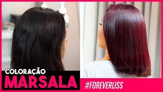 Tinta de Cabelo Marsala Passo a Passo Forever Liss [upl. by Rech13]