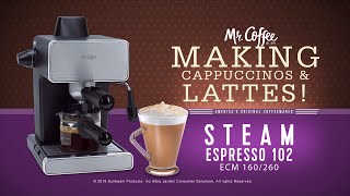 Mr Coffee® Espresso Maker  Making Capuccino amp Latte [upl. by Cence632]