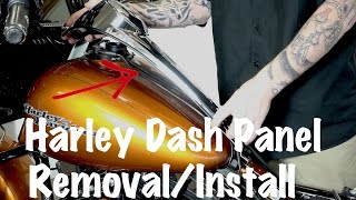 How To Remove amp Install Harley Fuel Tank Dash Panel ConsoleDIY [upl. by Rinna507]