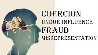 Coercion Undue Influence Fraud Misrepresentation  Indian Contract Act 1872  Law Guru [upl. by Sidwohl]