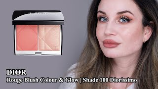 DIOR  Rouge Blush Colour amp Glow  Shade 100 Diorissimo  Makeup Review [upl. by Tiebout]