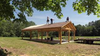 Time lapse North Stonington wood pavilion raised in five hours [upl. by Osana]