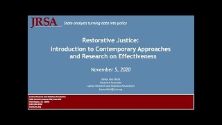 Restorative Justice Introduction to Contemporary Approaches [upl. by Rape]