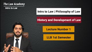 Introduction to Law  LLB 1st Semester online Course  Lecture 1 by The Law Academy [upl. by Gradeigh636]