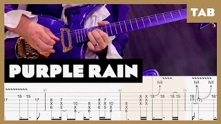 Prince  Purple Rain  Guitar Tab  Lesson  Cover  Tutorial [upl. by Wilde]