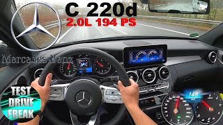 2020 Mercedes Benz C 220d AMGLine 194 PS AUTOBAHN DRIVE POV [upl. by Deborath]