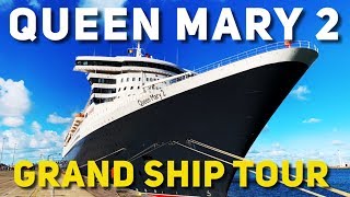 Cunard Queen Mary 2 Ship Tour  every area explored with narrative in full 4K [upl. by Ard]