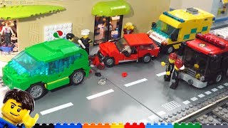 LEGO car crash scene in my city  MOC time lapses [upl. by Ahsekyw]