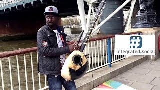 Street performers Kora African musical instruments from Gambia [upl. by Lathrop]