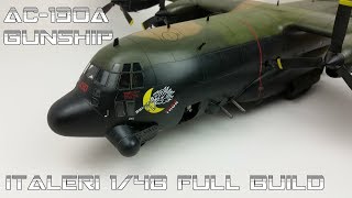 FULL VIDEO BUILD Italeri 148 C130 Hercules Gunship [upl. by Aicirtac]